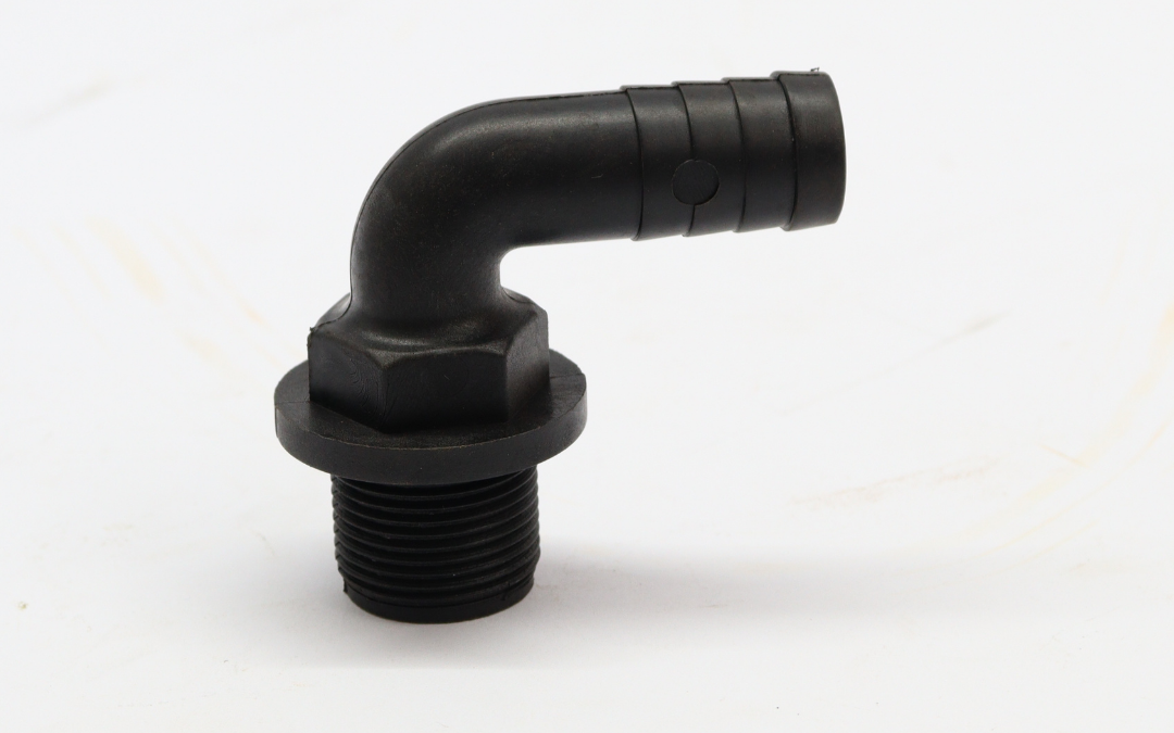 Conexão Cur 90º C/rosca 3/4 (BSP) para mangueira 3/4 Nylon (CNX1005)